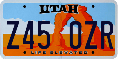 UT license plate Z450ZR