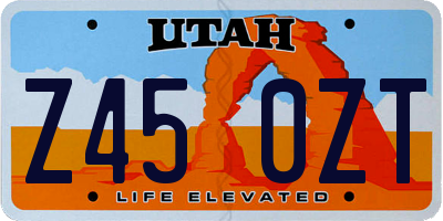 UT license plate Z450ZT