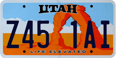 UT license plate Z451AI