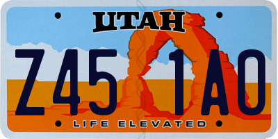 UT license plate Z451AO