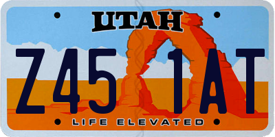 UT license plate Z451AT