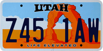 UT license plate Z451AW