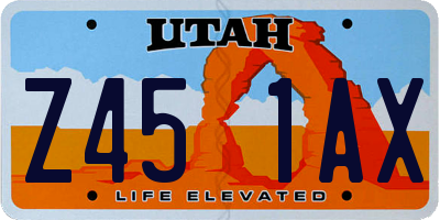 UT license plate Z451AX