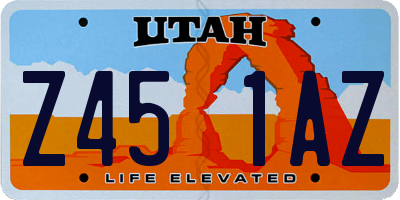 UT license plate Z451AZ