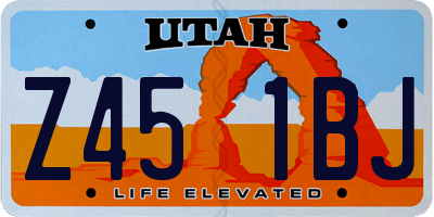 UT license plate Z451BJ