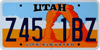 UT license plate Z451BZ