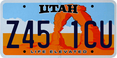 UT license plate Z451CU