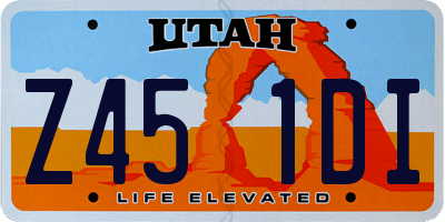 UT license plate Z451DI
