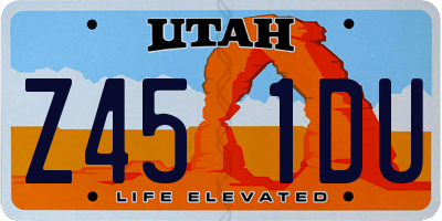 UT license plate Z451DU