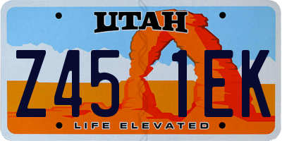 UT license plate Z451EK