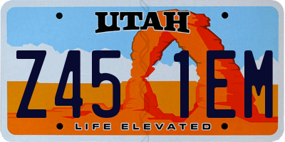 UT license plate Z451EM