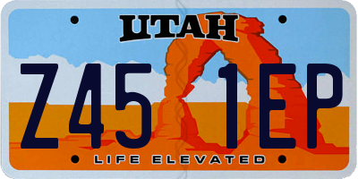 UT license plate Z451EP