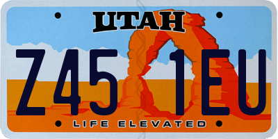 UT license plate Z451EU