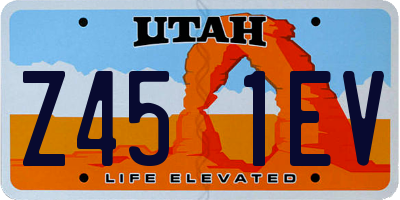UT license plate Z451EV