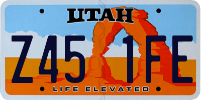 UT license plate Z451FE