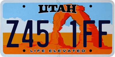 UT license plate Z451FF