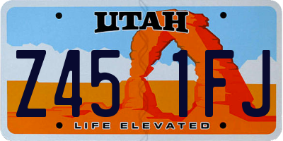 UT license plate Z451FJ