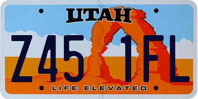 UT license plate Z451FL