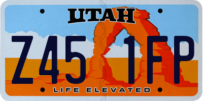 UT license plate Z451FP