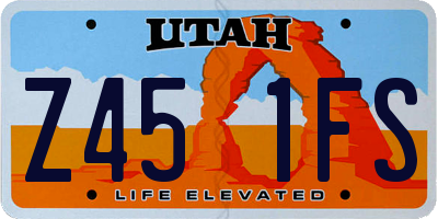 UT license plate Z451FS