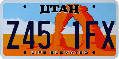 UT license plate Z451FX