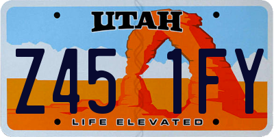 UT license plate Z451FY
