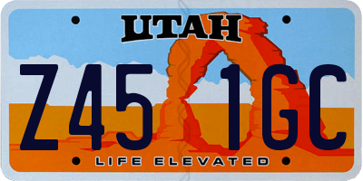 UT license plate Z451GC
