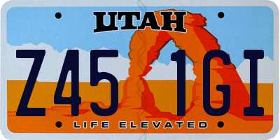 UT license plate Z451GI