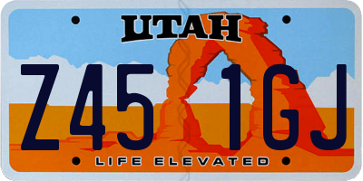 UT license plate Z451GJ