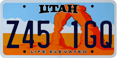 UT license plate Z451GQ