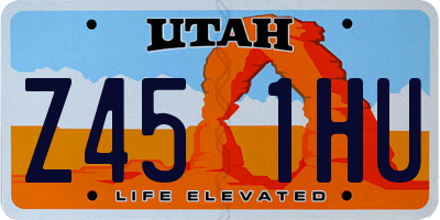 UT license plate Z451HU