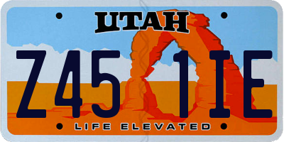 UT license plate Z451IE