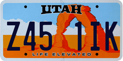 UT license plate Z451IK