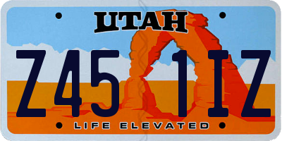 UT license plate Z451IZ
