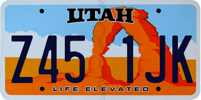UT license plate Z451JK