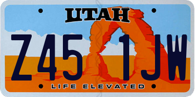 UT license plate Z451JW