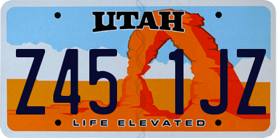 UT license plate Z451JZ
