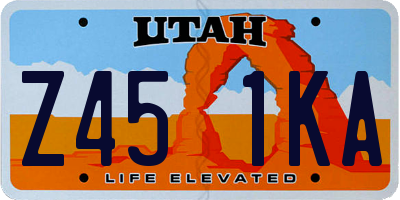 UT license plate Z451KA