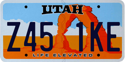 UT license plate Z451KE