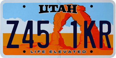 UT license plate Z451KR