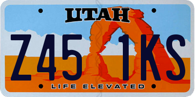 UT license plate Z451KS