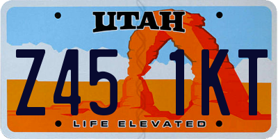UT license plate Z451KT