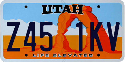 UT license plate Z451KV