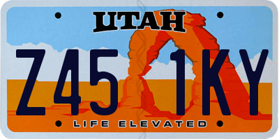 UT license plate Z451KY