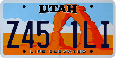 UT license plate Z451LI