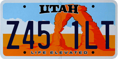 UT license plate Z451LT