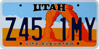 UT license plate Z451MY