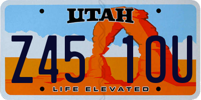 UT license plate Z451OU