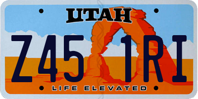 UT license plate Z451RI