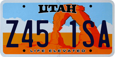 UT license plate Z451SA